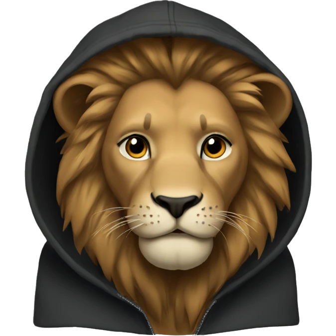 Lion wearing a black hoddie  emoji