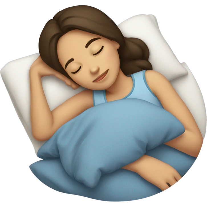 Brunette girl sleepin emoji