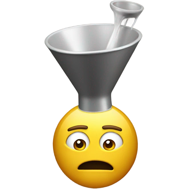 Crazy with a funnel on head emoji