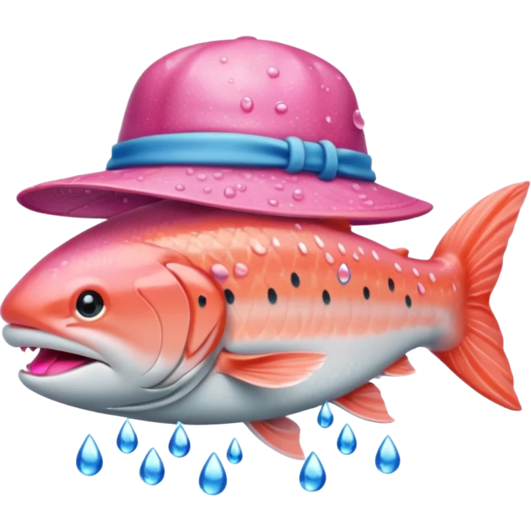 A salmon with a hat emoji