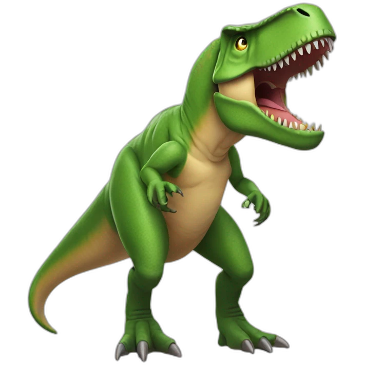 t-rex with human arms emoji