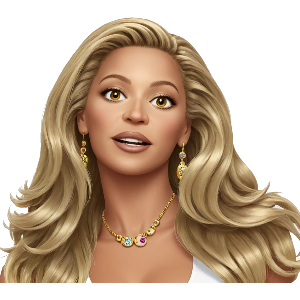 blonde girl with jewelry portrait emoji