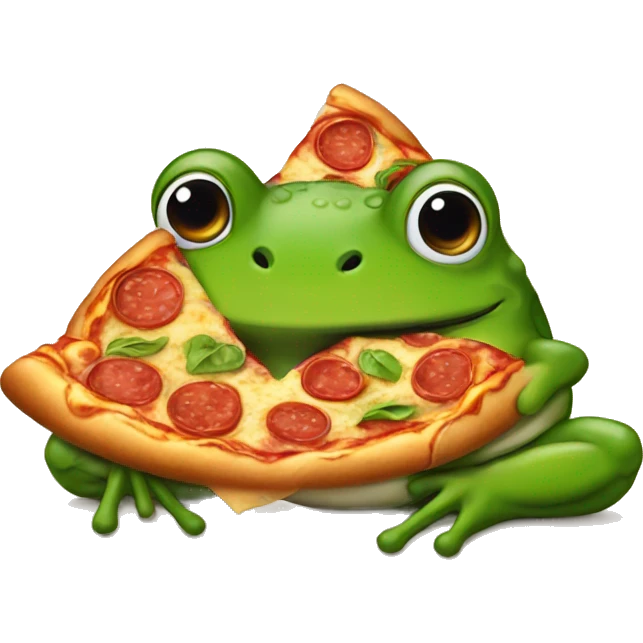 Frog and pizza emoji