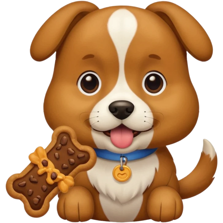 dog eating dog treat emoji