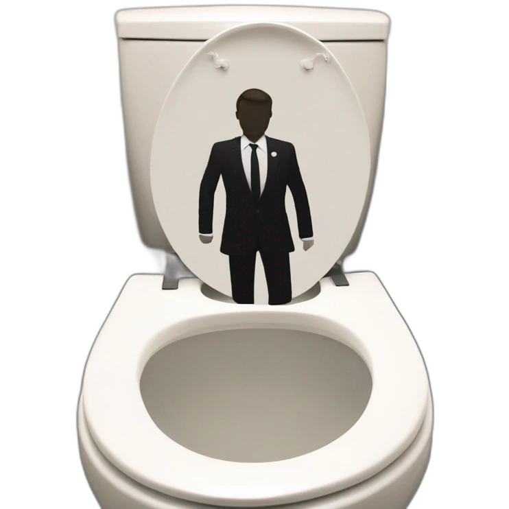 Macron sur des toilettes emoji