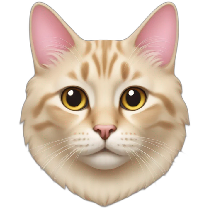 beige norwegian cat with pink nose emoji