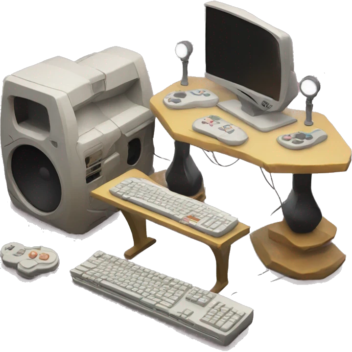 Aesthetic light gaming set up emoji