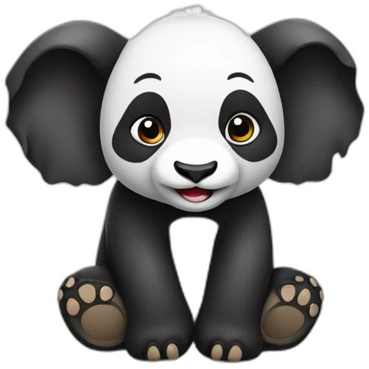 Panda sur éléphant emoji