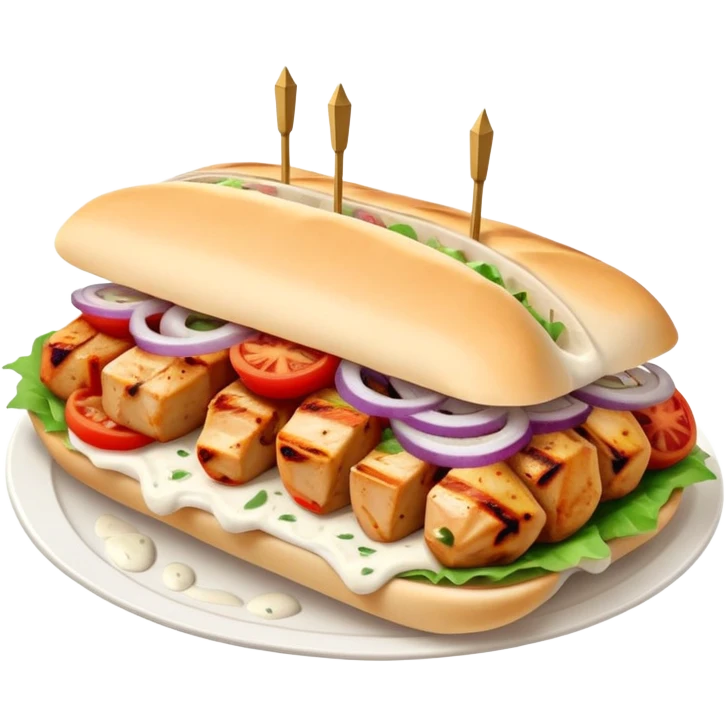 Chicken kebab pita sandwich  emoji