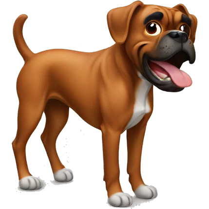 A brown boxer dog farting  emoji