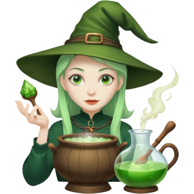 green witch cooking potion emoji