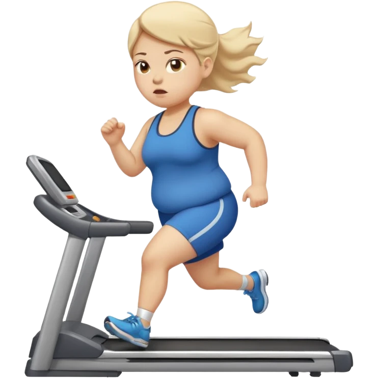 girl running on treadmill fat emoji