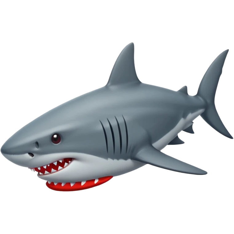 Genera un tiburón qué en cada aleta este un tenis rojos tipo puesto emoji