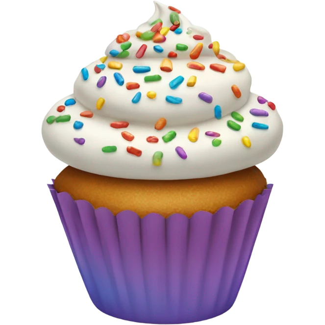 Cupcake with rainbow sprinkles emoji