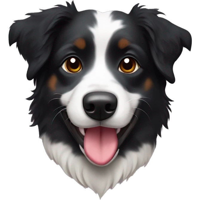 Small black australian shepherd dog with huge maroon heart emoji