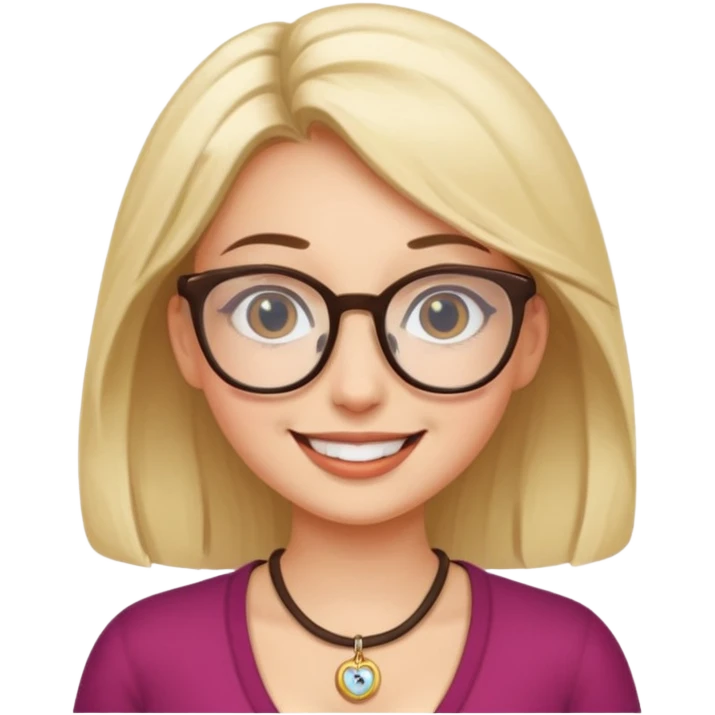 girl naked big boobs with eye glasses and charm emoji