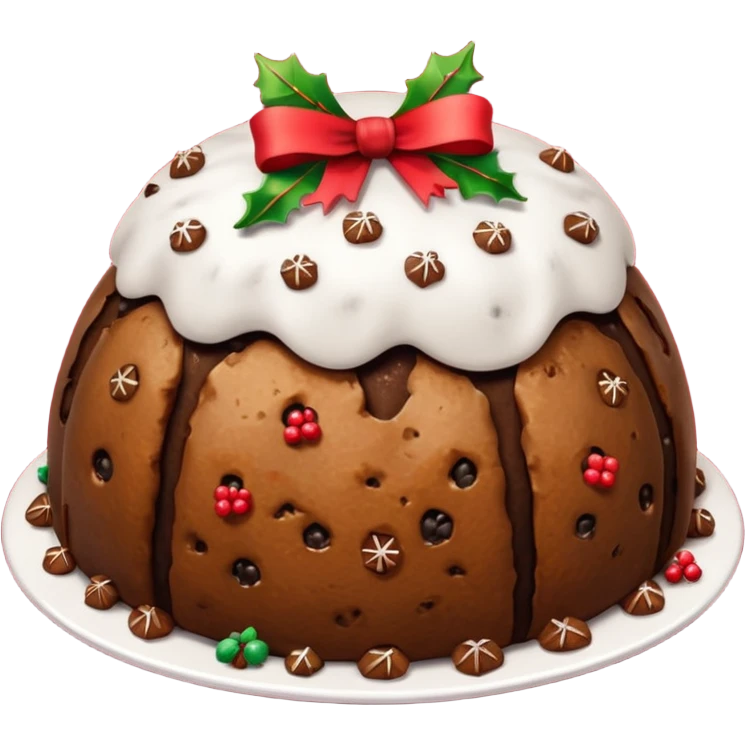 Christmas pudding horse and red bows emoji
