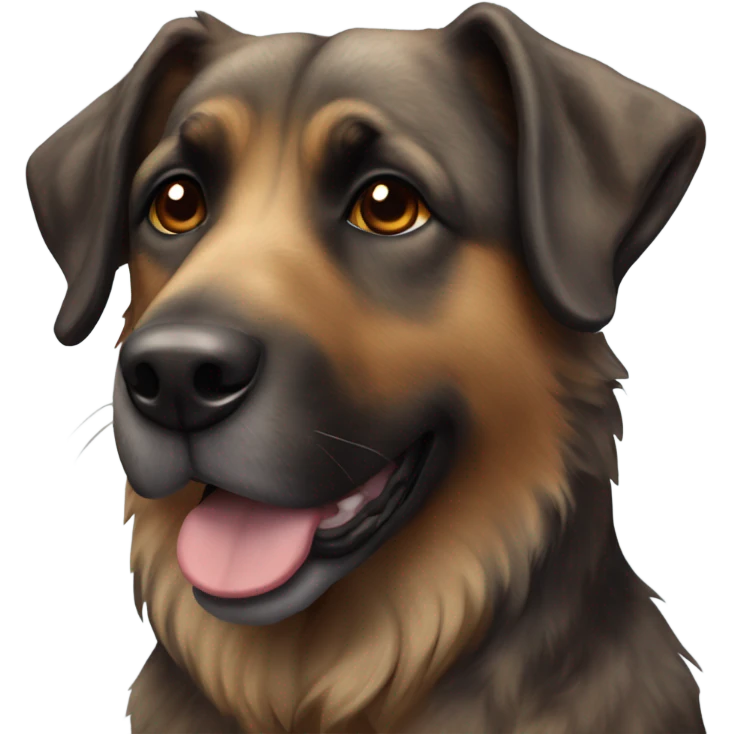 Brindle shepherd dog head emoji
