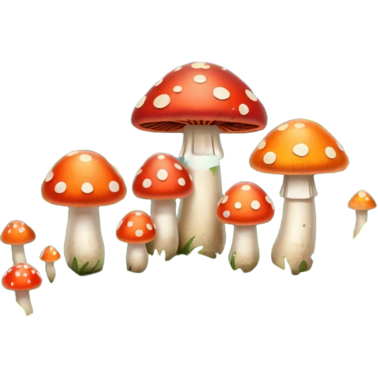 colorfull mushrooms emoji