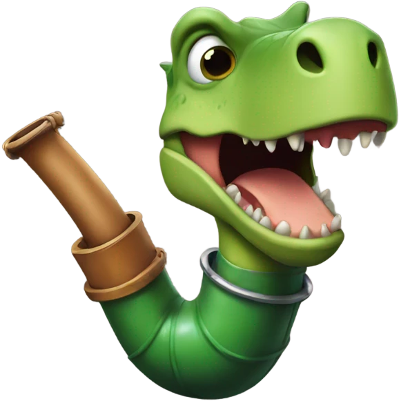 Dinosaur in a pipe emoji