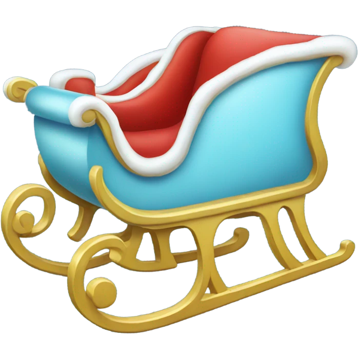 Light blue Santa sleigh emoji