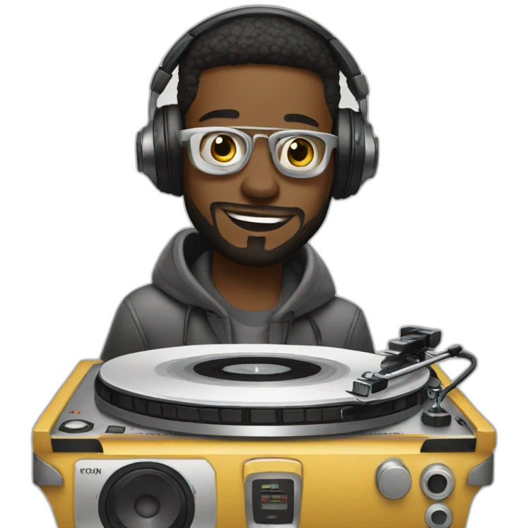 white Dj with his turntables emoji