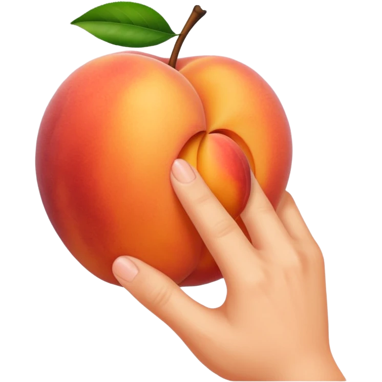 A finger rubbing a peach emoji