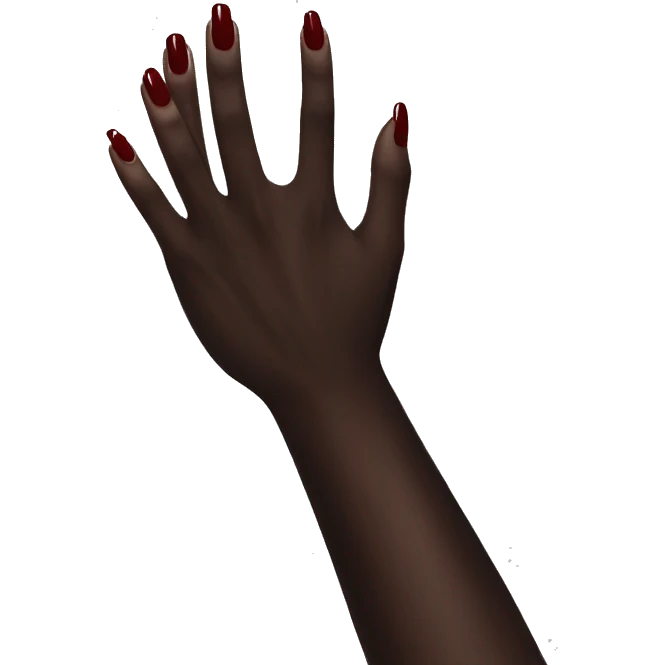Dark red nails in black hands emoji