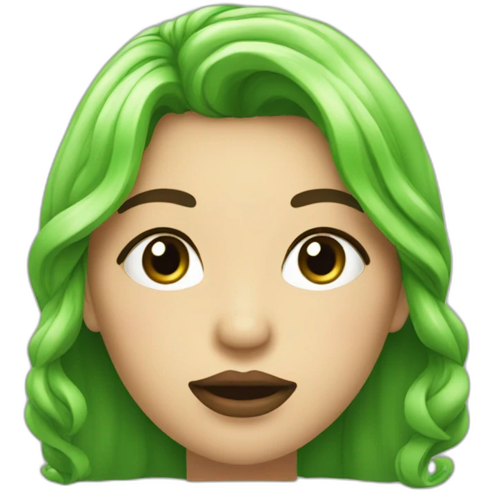 Labios verdes con una lima en la boca emoji