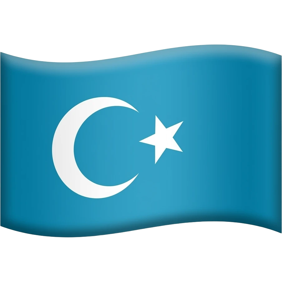 Uyghur flag blue similar to turkish flag emoji
