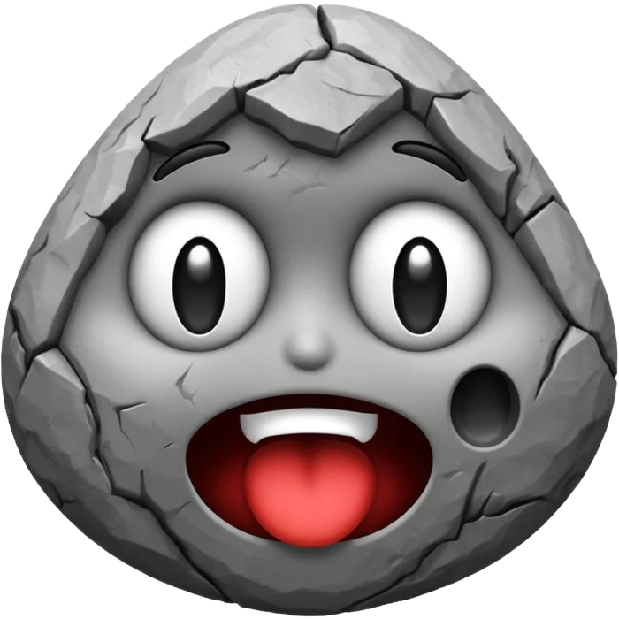 mix these two emojis keeping the rock shape🗿😱 emoji