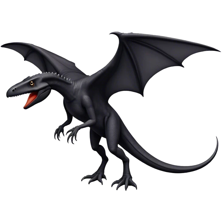 Black pterodactyl dinosaur accurate  emoji