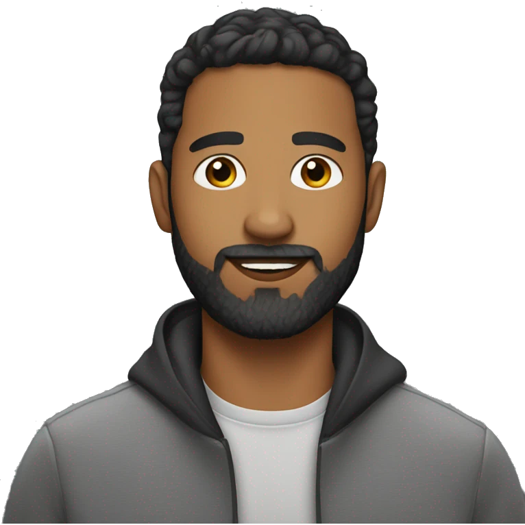 mixed guy with beard emoji