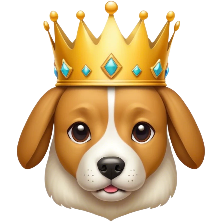 A dog with a crown on its head emoji
