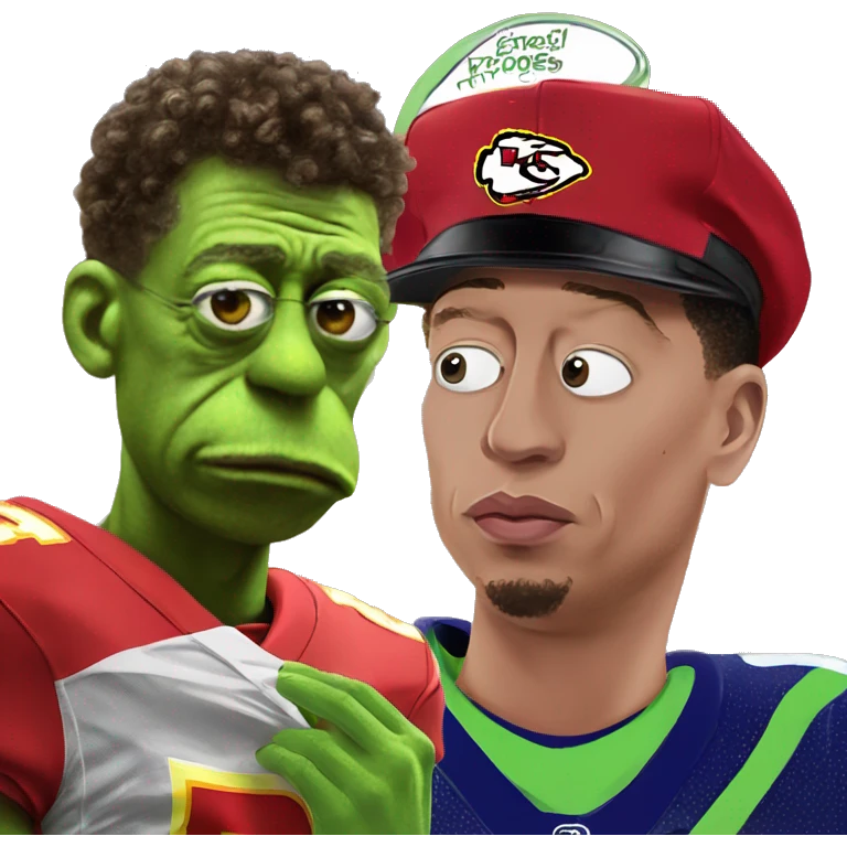 Sad Patrick Mahomes Kermit the Frog emoji