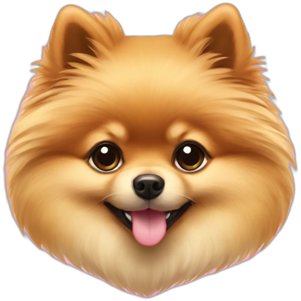 pomeranian  ith heart emoji