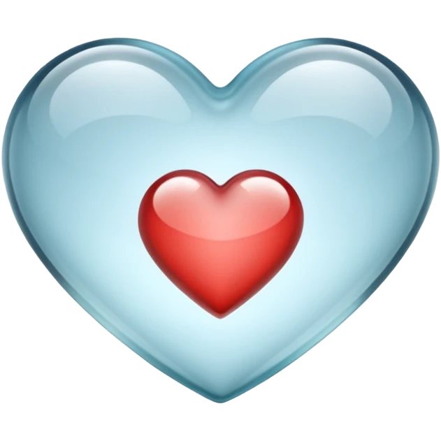 Clear glass heart emoji