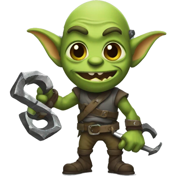 Goblin holding scrap metal emoji