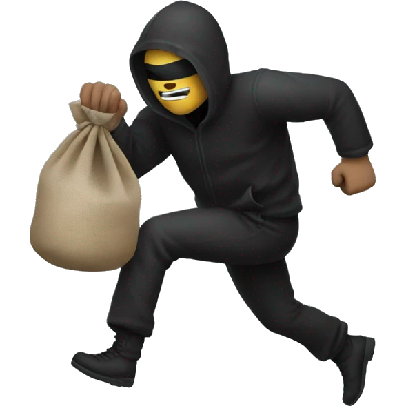 robber running to the left holding a black sack emoji
