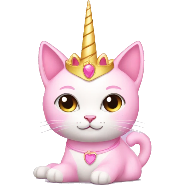 Pink princess-cat with unicorn horn emoji