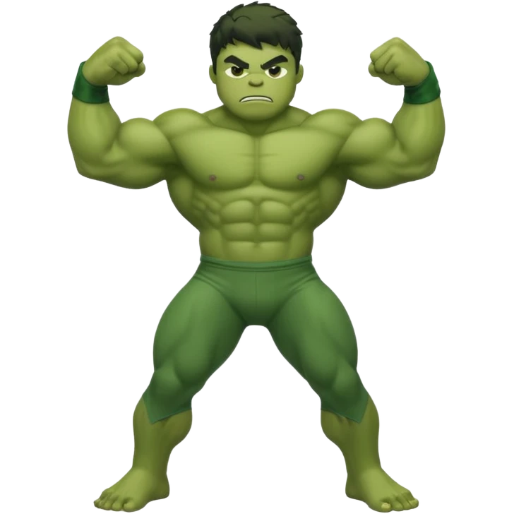 kid hulk flexing arms full body long pants emoji