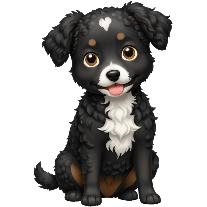 small black curly dog emoji