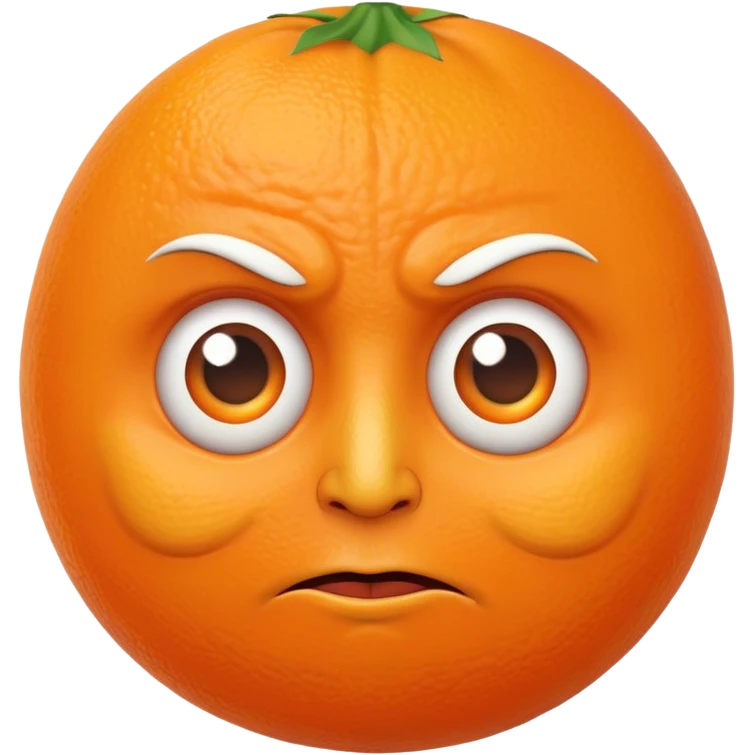 Orange with a wise face emoji