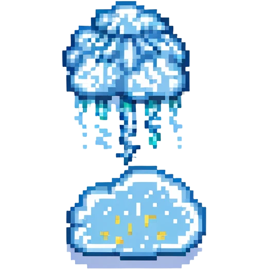 Cloud with rain and lightning emoji