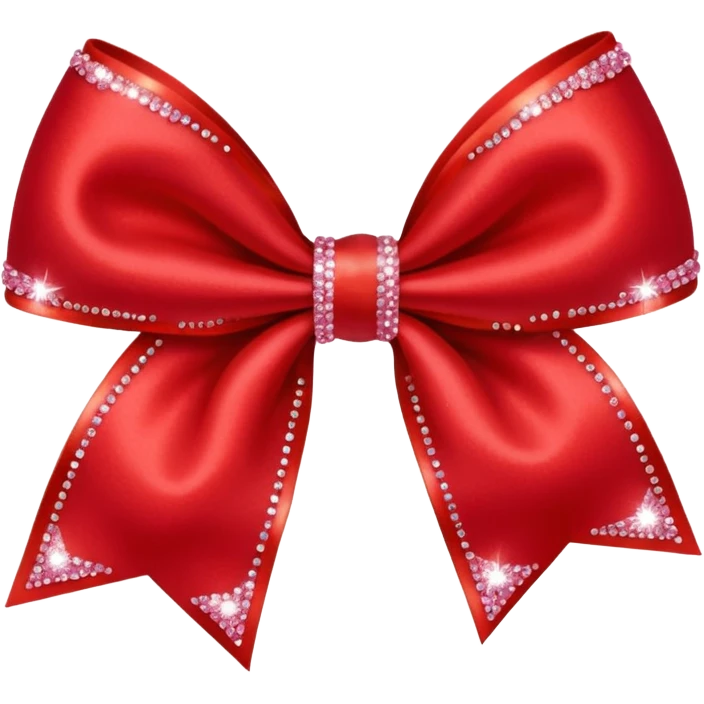red flower bow with glitter emoji