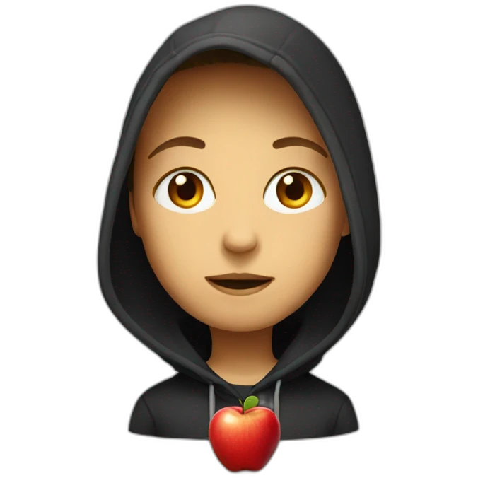 red apple with black hoodie emoji