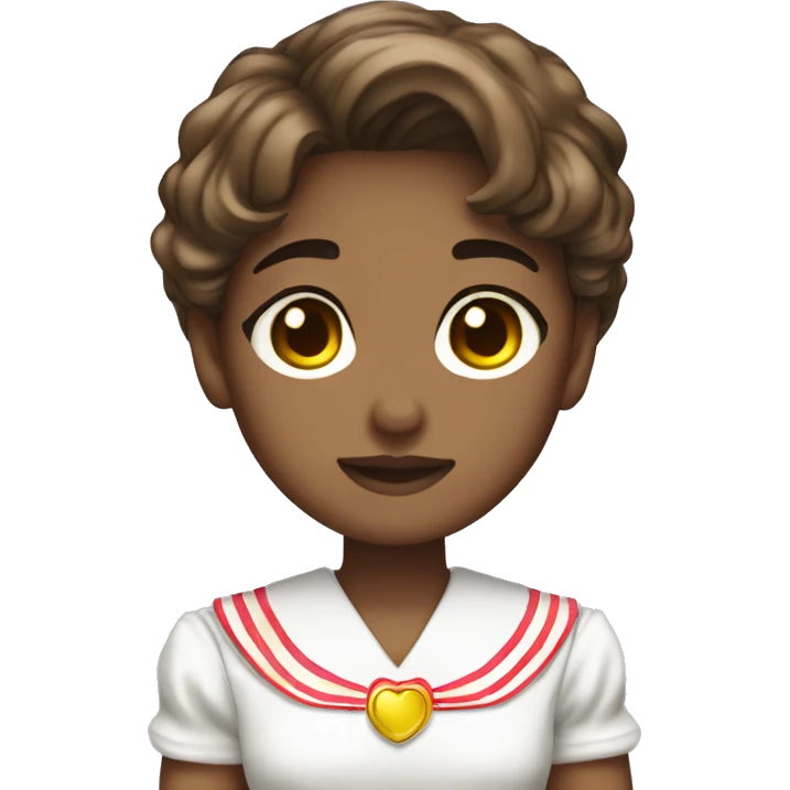 Medium skin tone , brown hair , sailor moon emoji