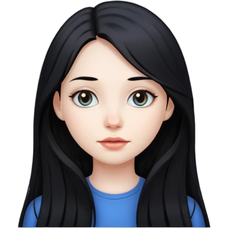 Girl with long black hair emoji