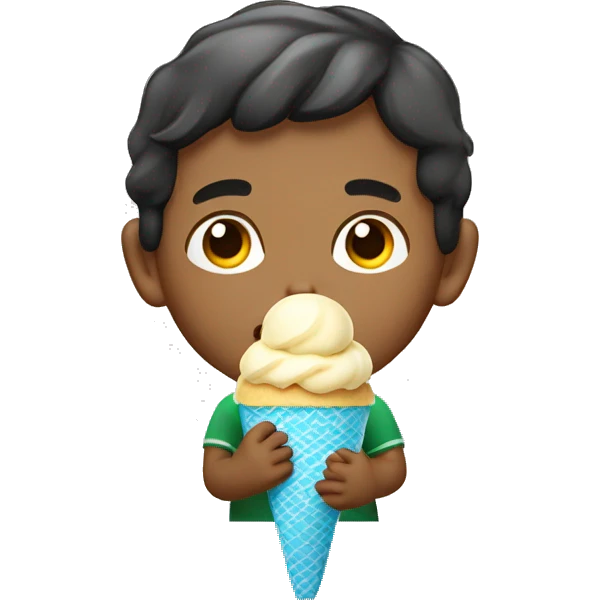 Mexican boy eating ice cream emoji