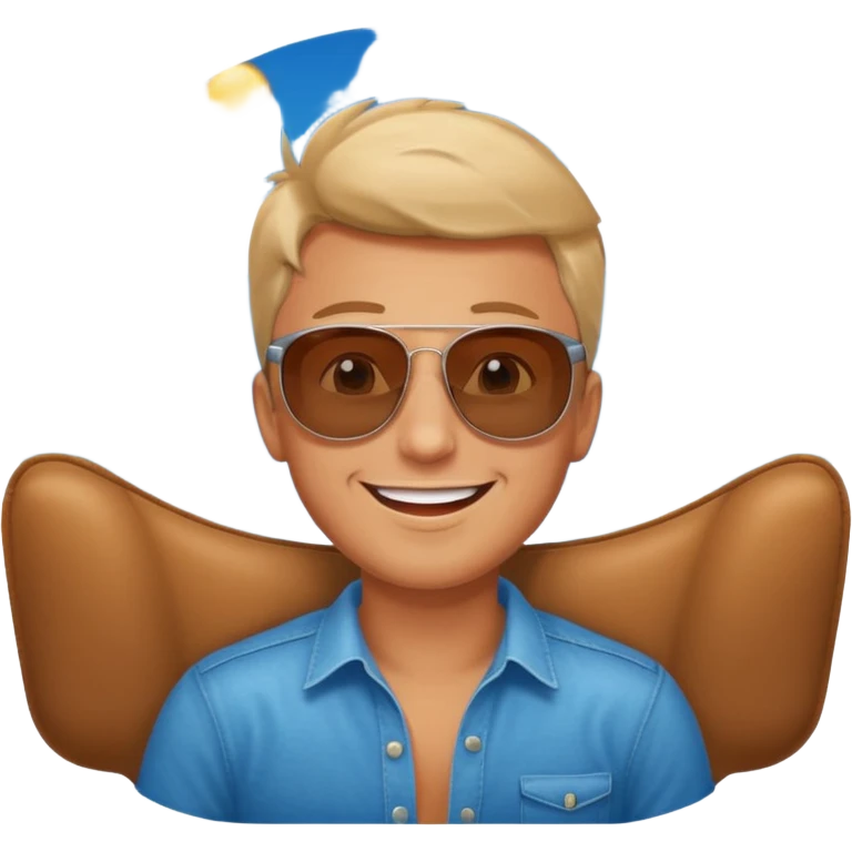 Guy relaxing flying seeing sky emoji